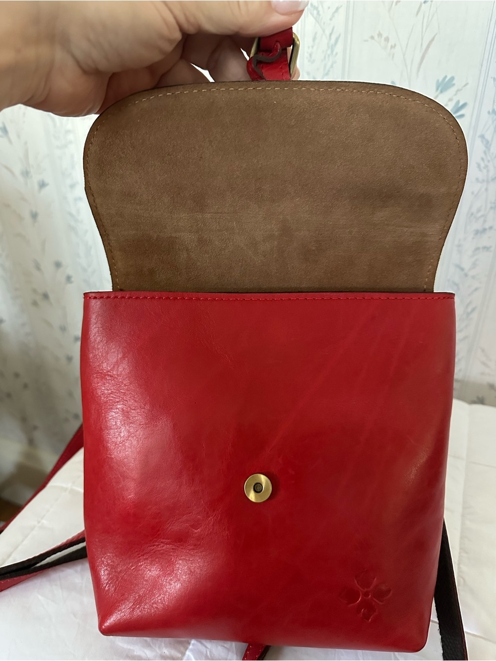 Patricia Nash Red Leather Backpack - Picture 12 of 14